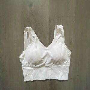 White Ribbed Crop Top